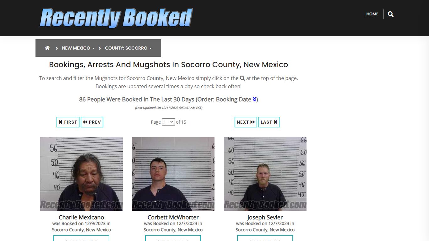 Bookings, Arrests and Mugshots in Socorro County, New Mexico